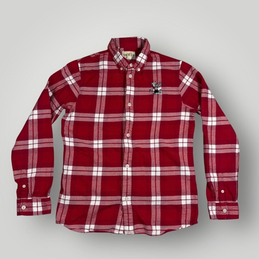Garb Shirt Youth XL Red Plaid Flannel Long Sleeve Button Up NC‎ State "Tuffy"